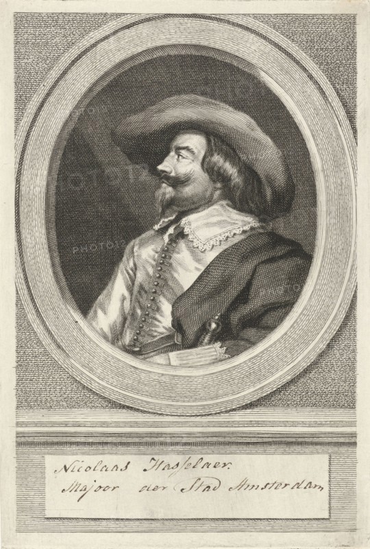 Portrait of Nicholas Hasselaer, Jacobus Houbraken, Jacob Adriaensz. Backer, Hendrik Pothoven, 1747 - 1759