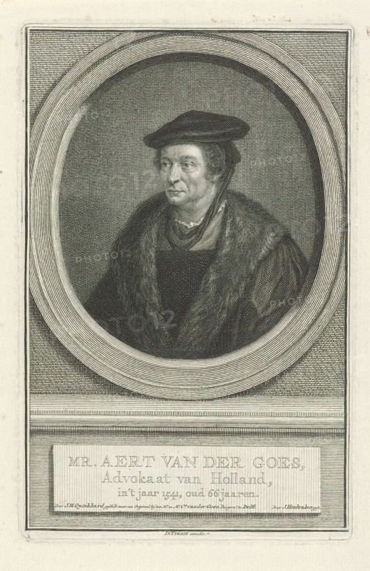 Portrait of Aart van der Goes, Jacob Houbraken, Isaak Tirion, 1749 - 1759