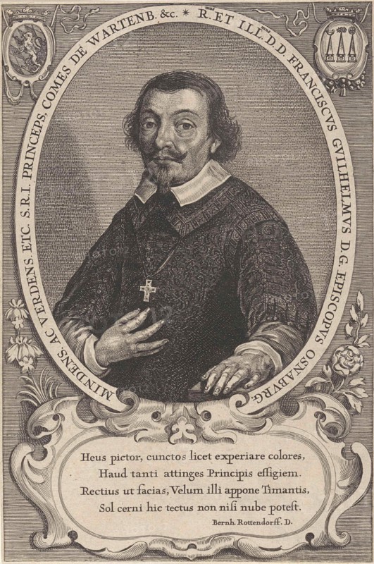 Portrait of Franz Wilhelm von Wartenberg, Jonas Suyderhoef, Bernhard Rottendorff, 1625 - 1686
