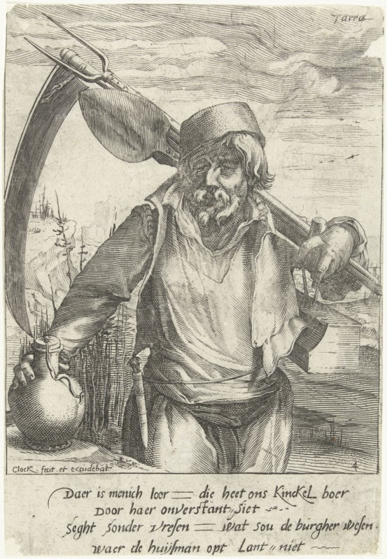 Earth, Nicolaes Jansz. Clock, 1597