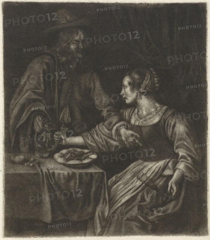 Man and woman with a jug, Jan de Groot, 1698-1776