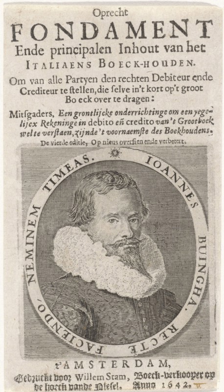 Portrait of Joannes Buingha, mathematician and accountant, Willem Willemsz Stam, 1642