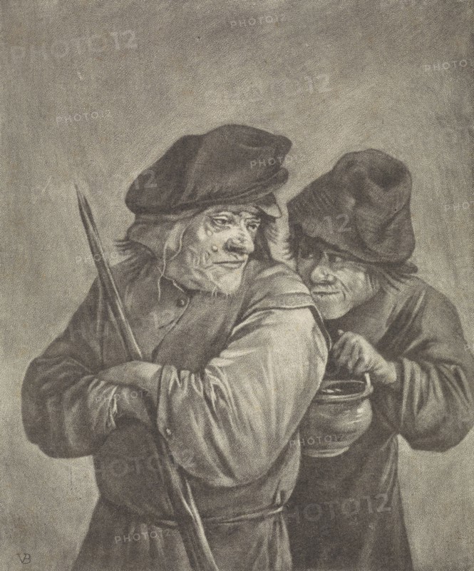 Old and young man, Jan van der Bruggen, David Teniers (II), 1659 - 1740