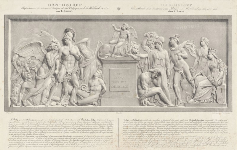 Allegorical sculpture, the Belgian Revolution in 1830, Carel Christiaan Anthony Last, Desguerrois Co., 1831-1835