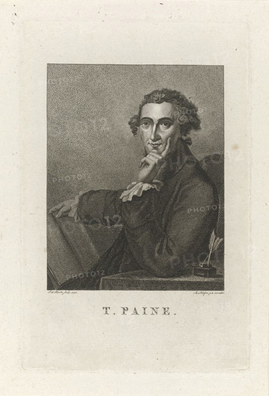 Portrait of Thomas Paine, Theodorus de Roode, Adriaan Pietersz. Loosjes, 1792