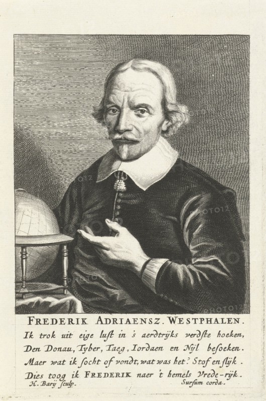 Portrait of Frederick Adriaensz Westphalen at the age of 72, Hendrik Bary, Geeraert Brandt (I), c. 1657 - c. 1707