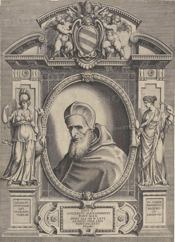 Portrait of Pope Pius V., Philippe de Soye, Antonio Lafreri, 1566