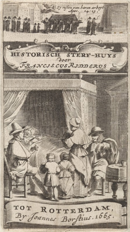 Title page for F. Ridderus Historical sterf-huys, 1665. Pieter Holsteyn (II), Johannes Borstius, 1665