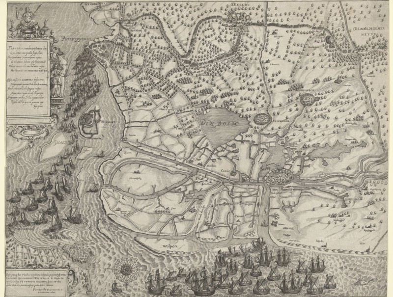 Tour of the army of Maurice to Ostend (left leaf), 1600, Floris Balthasarsz. van Berckenrode, 1600 - 1601