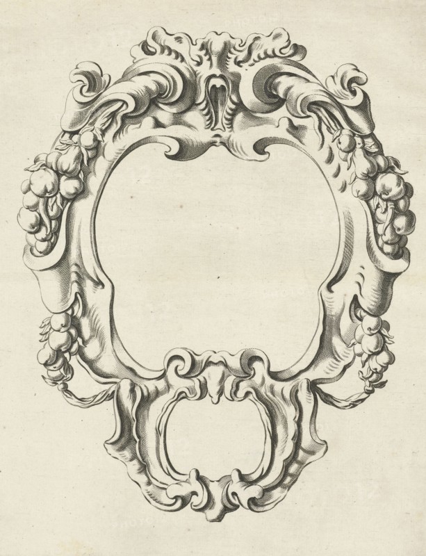 Cartouche with lobe ornament consisting of two compartments, Pieter Hendricksz. Schut, Gerbrand van den Eeckhout, Nicolaes Visscher I, 1655