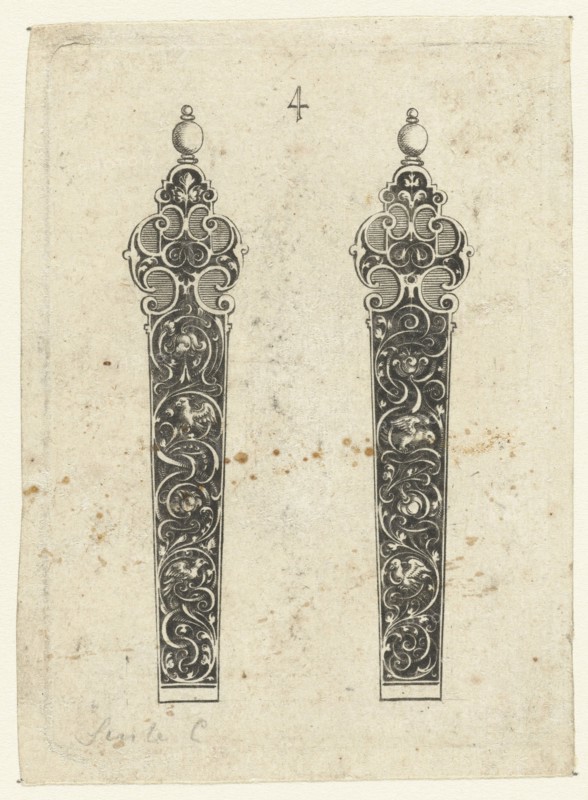 Two knife handles, Michiel le Blon, c. 1597 - c. 1656