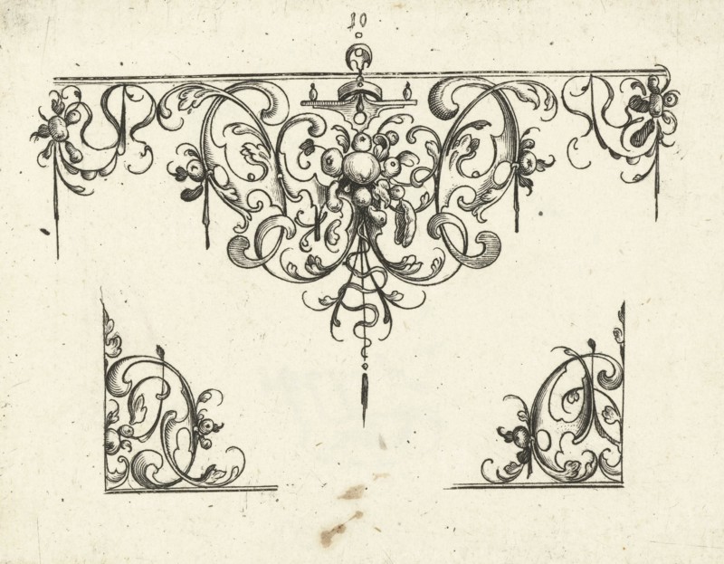 Ornament featuring a fruit trophy, Michiel le Blon, Anonymous, Balthasar Caymox, after 1611 - 1635