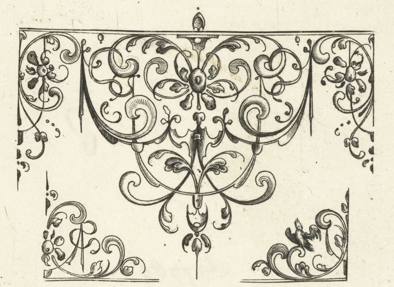 Ornament featuring Schweifwerk, Michiel le Blon, Anonymous, Balthasar Caymox, after 1611 - 1635