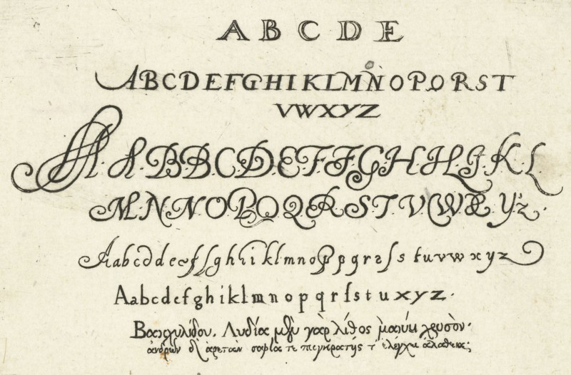 Six alphabets, Michiel le Blon, Anonymous, Balthasar Caymox, after 1611 - 1635