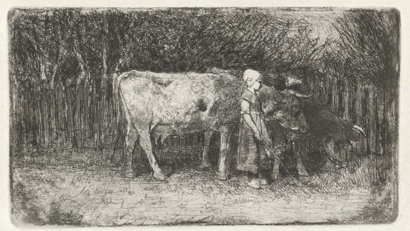 Girl with the cows, Anton Mauve, 1848 - 1888