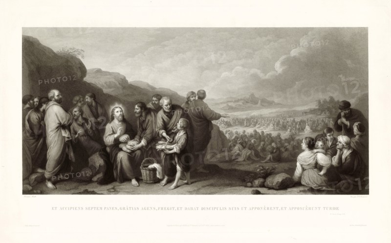 The miracle of the loaves and fishes, after O. Murill, Jules Gabriel Levasseur, Bartolomé Esteban Murillo, Goupil Cie, 1833 - 1933