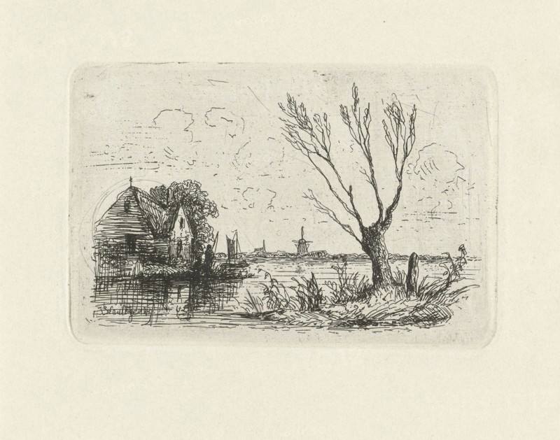 House on a waterfront, Joseph Hartogensis, c. 1837 - 1865