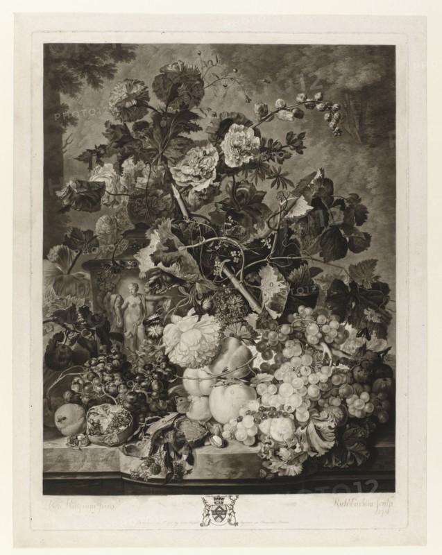 Fruit piece, Richard Earlom, Jan van Huysum, John Boydell, 1752 - 1822