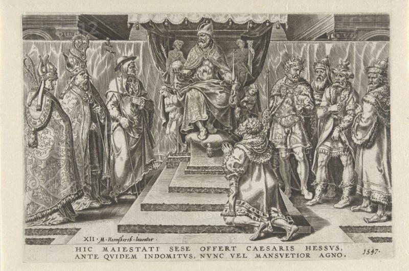 Surrender of the Landgrave of Hesse, 1547, Dirck Volckertsz Coornhert, Maarten van Heemskerck, 1555 - 1556
