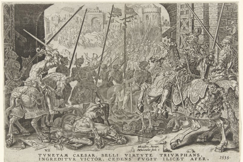Taking Tunis, Tunesia, 1535, Dirck Volckertsz Coornhert, 1555-1556
