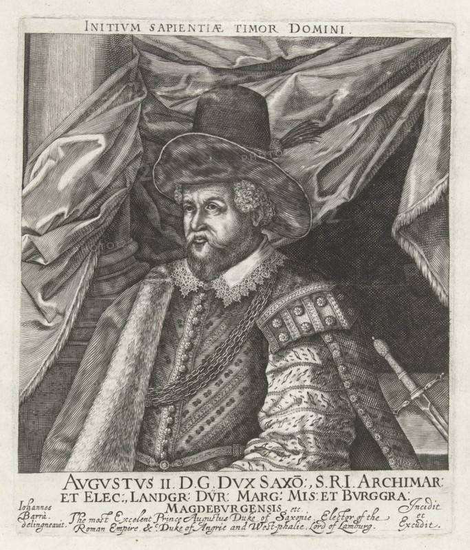 Portrait of Augustus II, Duke of Saxony, Johan Barra, 1603 - 1634