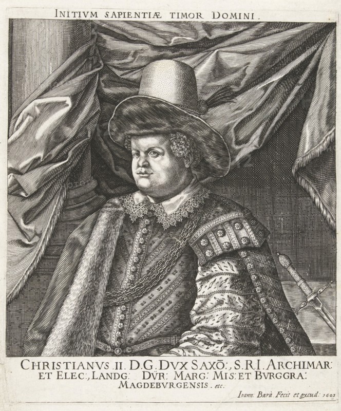 Portrait of Christian II, Elector of Saxony, Johan Barra, 1603