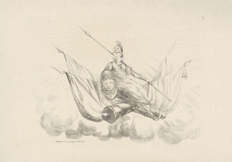 Allegory of the student unions, 1830, print maker: Abraham Vinkeles, print maker: Beijer, 1830 - 1831