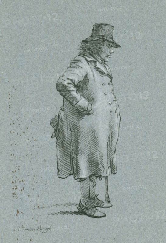 Portrait of Henry Delbroek, standing, right profile, Bottom left: H. Van der Brugh, Hendrik van der Burgh, 1779 - 1858