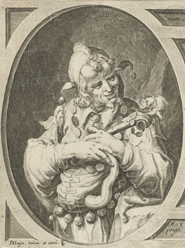 Jester with fool's cap on the head, Jacob de Gheyn (II), 1596