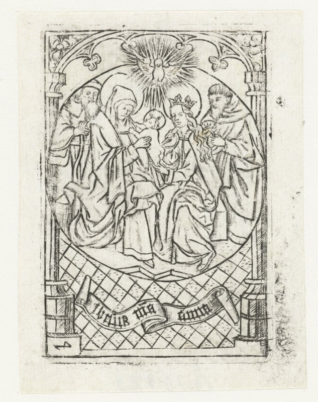 The Holy Family with Anna and Joachim, Israhel van Meckenem, 1450-1500