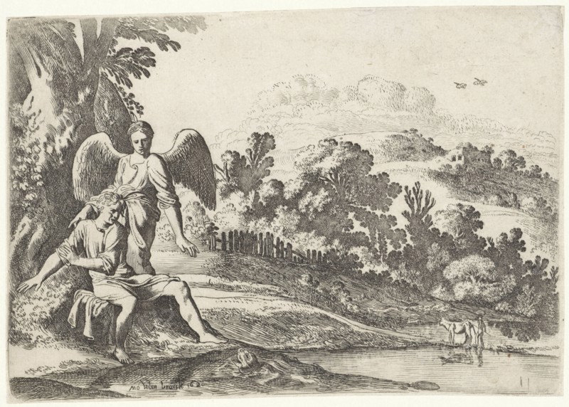Tobias scares the fish, Moyses van Wtenbrouck, Abraham van Waesberge (I), 1620