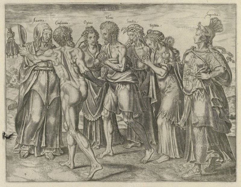 Negative emotions have an influence on humans, Philips Galle, 1563