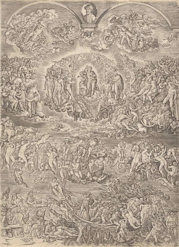 Last Judgment, Johannes Wierix, Michelangelo, Martino Rota, 1549 - before 1579
