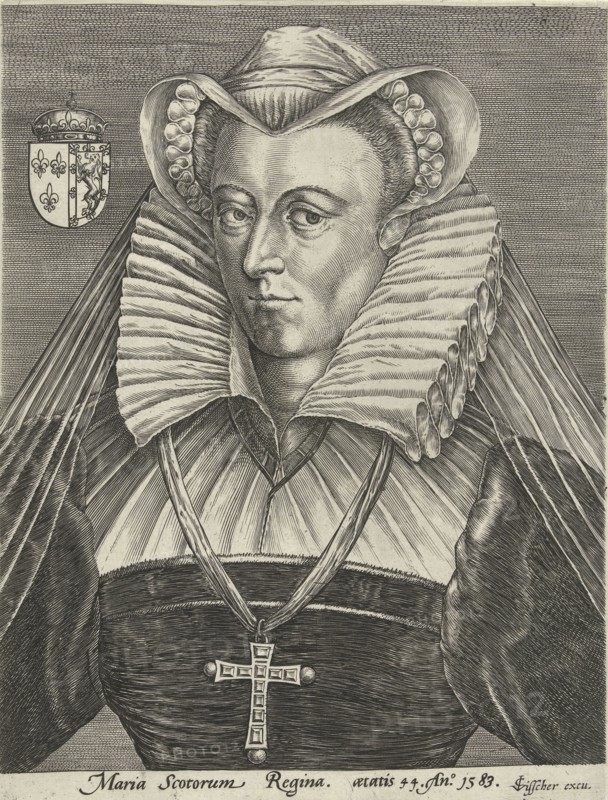Portrait of Queen Mary I Stuart of Scotland, Claes Jansz. Visscher II, 1583 and/or 1596 - 1652
