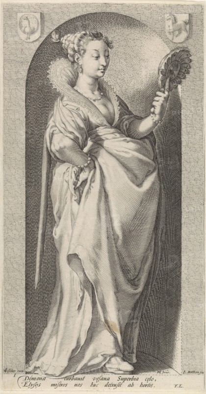 Pride Superbia, Jacob Matham, Franco Estius, Claes Jansz. Visscher II, 1593
