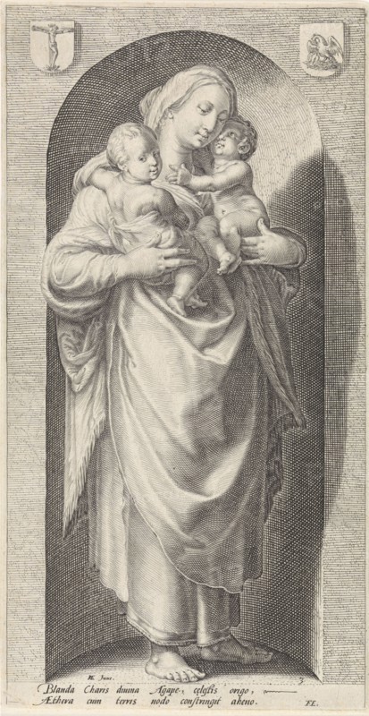 Love (Caritas), print maker: Jacob Matham, Hendrick Goltzius, Franco Estius, 1593