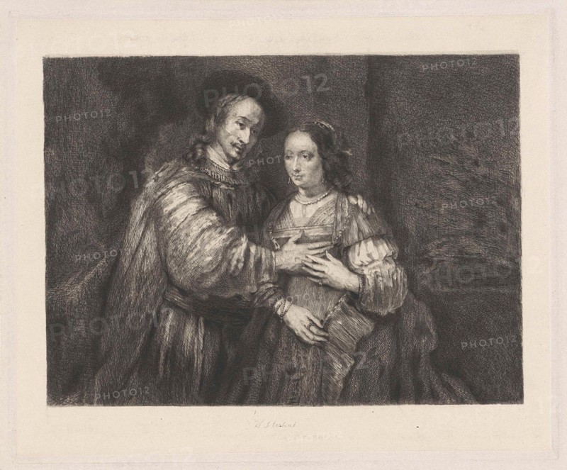 Portrait of a couple as Old Testament figures, called The Jewish Bride, Willem Steelink I, Rembrandt Harmensz. van Rijn, 1866 - 1928