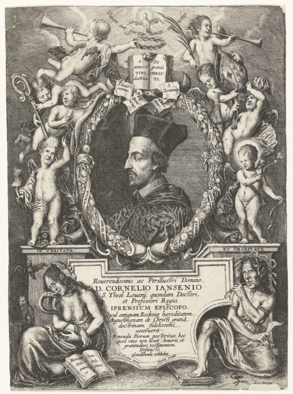 Portrait of Cornelis Jansenius, bishop of Ypres Belgium, Philip Fruytiers, 1620 - 1666