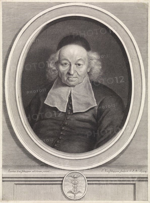 Portrait of IsmaÃ«l Bullialdus, Pieter van Schuppen, Lodewijk XIV (koning van Frankrijk), 1697