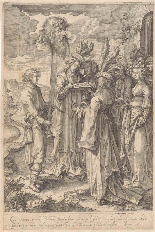 David with the Head of Goliath, Pieter Serwouters, Cornelis Danckerts, 1601 - 1657