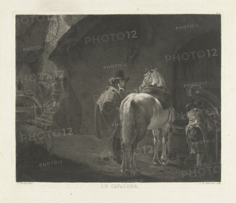 Traveler with horse for an inn, Lambertus Antonius Claessens, 1800