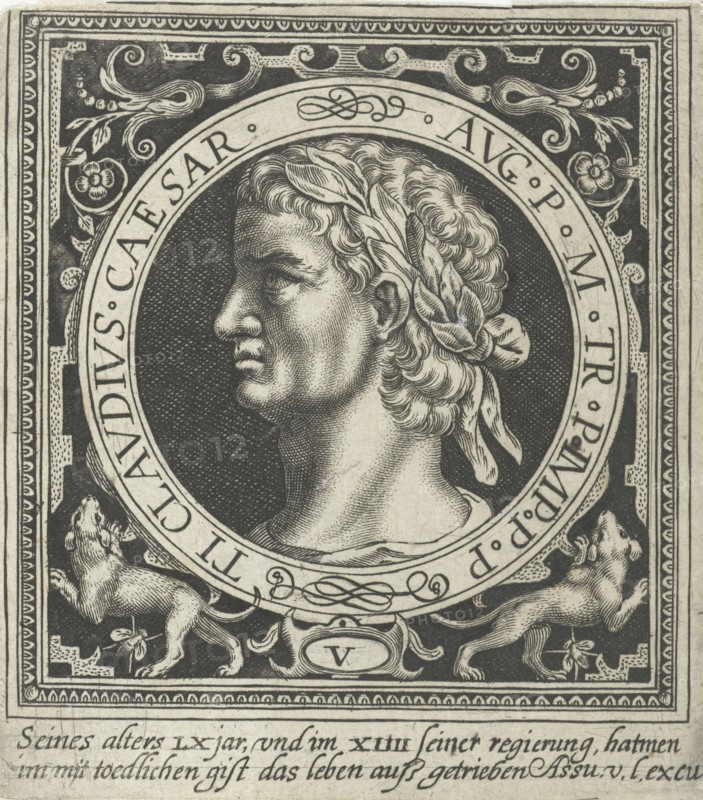 Portrait of Claudius medallion, Nicolaes de Bruyn, 1594