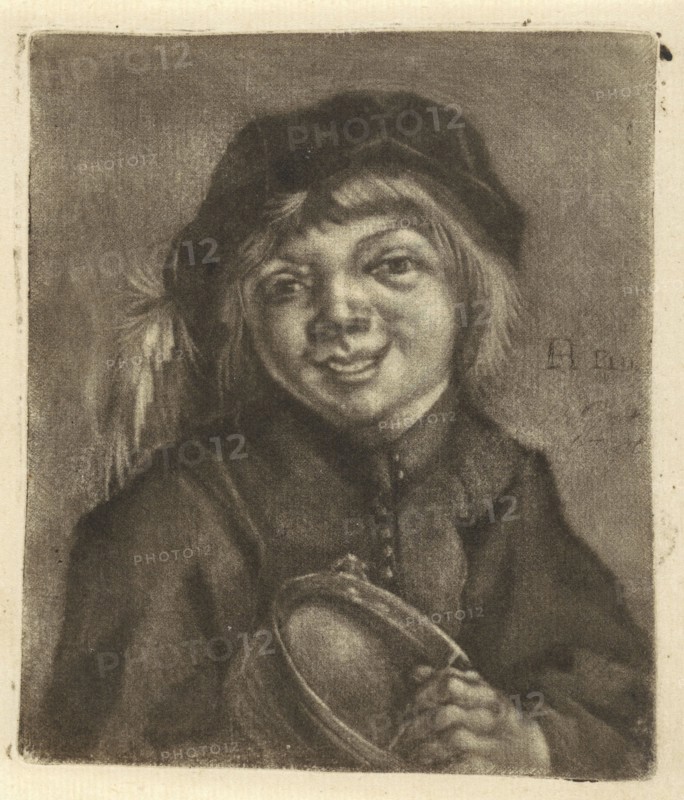 Boy with a bowl and a spoon, Jan de Groot, 1698-1776