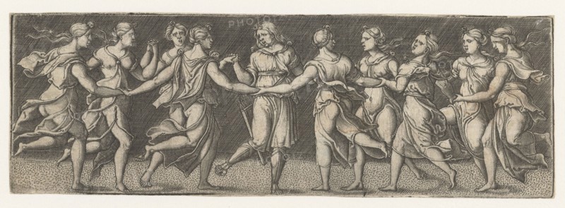 Apollo and the Muses, Monogrammist AC (16e eeuw), 1520 - 1562