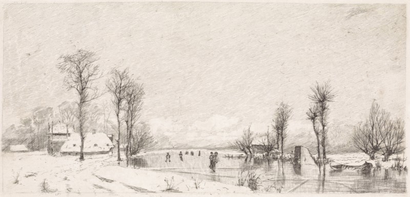 Winter view at Vrouwenakker, Elias Stark, 1888