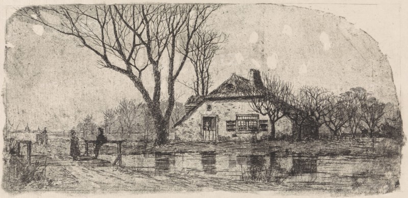 Farm in Tricht, The Netherlands, print maker: Elias Stark, 1887