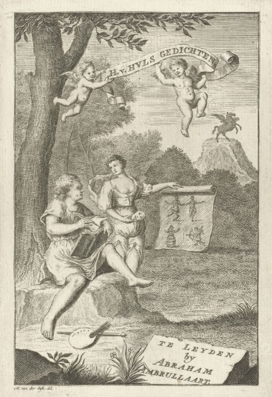 Poet and his muse, Gerard Melder, Abraham Ambrullaart, 1734