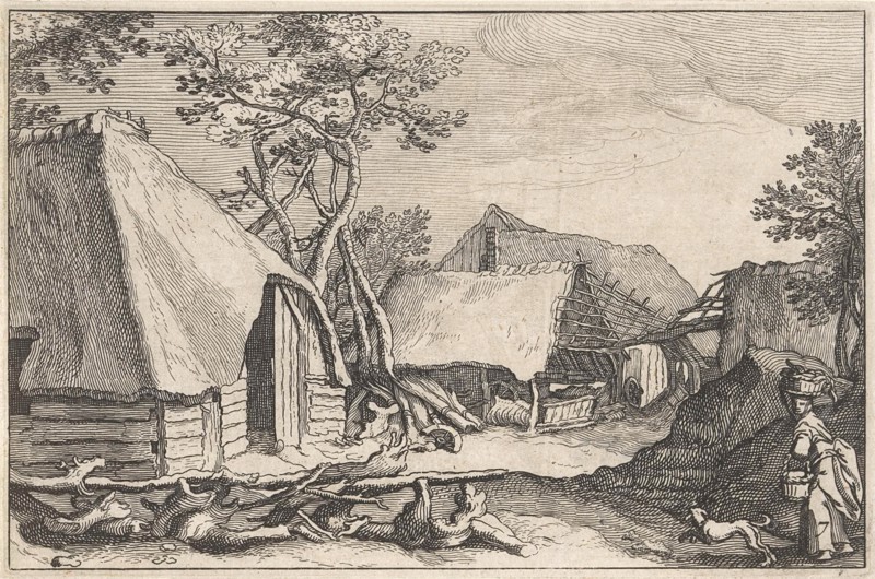 Farm with land and derelict barn, Claes Jansz. Visscher (II), Abraham Bloemaert, BoÃ«tius Adamsz. Bolswert, 1620