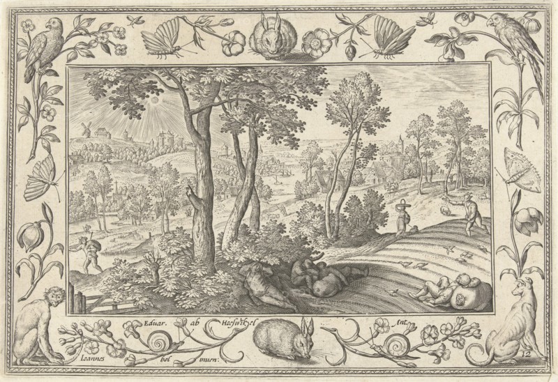 Weeds among the wheat, Adriaen Collaert, Eduwart Hoes Winckel, 1582-1586