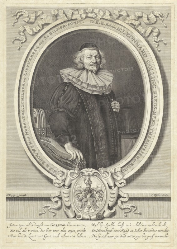 Portrait of Leonhard Golling, Lambert Visscher, 1677 - 1690